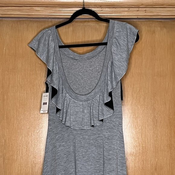 Free People Womens Gray Dress Ruffle Sleeves Size Small - Picture 6 of 12